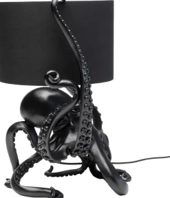 Lampa stołowa z abażurem czarna ośmiornica 37x47 cm