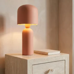 Lampa stołowa ze stali czerwień terakotowa 39 cm