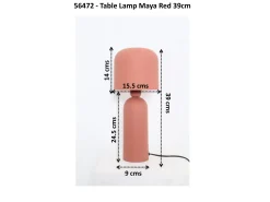 Lampa stołowa ze stali czerwień terakotowa 39 cm