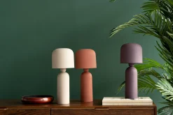 Lampa stołowa ze stali w kolorze beżowym 39 cm