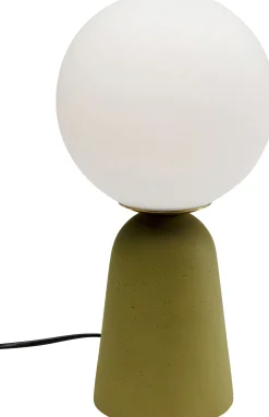 Lampa stołowa zielona klosz szklana kula Ø16x31 cm