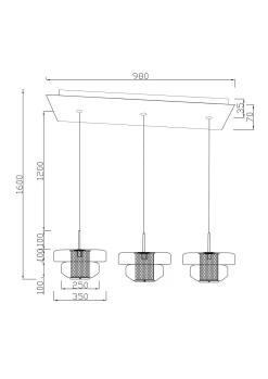 Lampa wisząca Arcadia Blue 125cm
