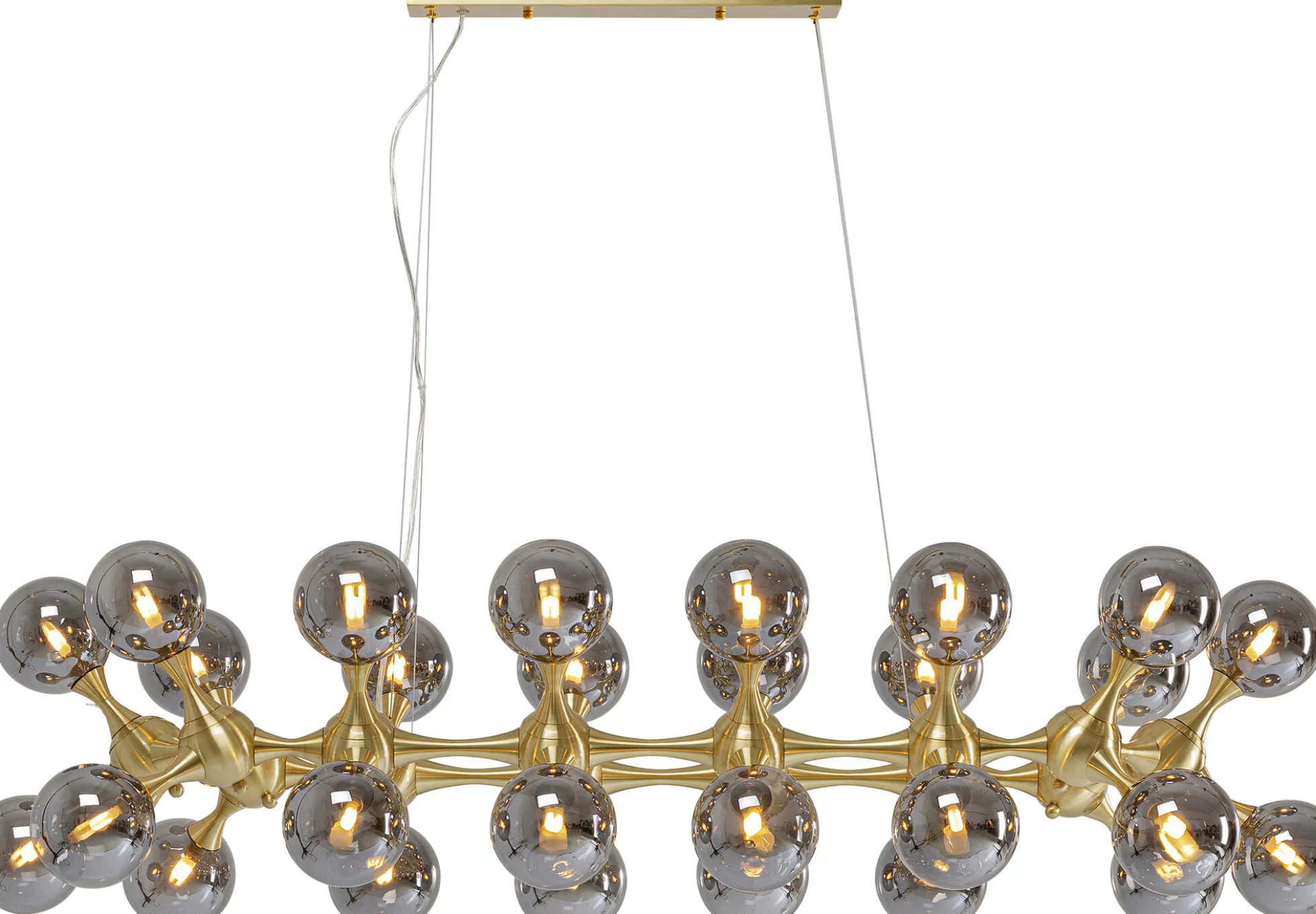 Lampa wisząca Atomic Balls 140 cm złota - klosze przydymione