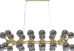 Lampa wisząca Atomic Balls 140 cm złota - klosze przydymione
