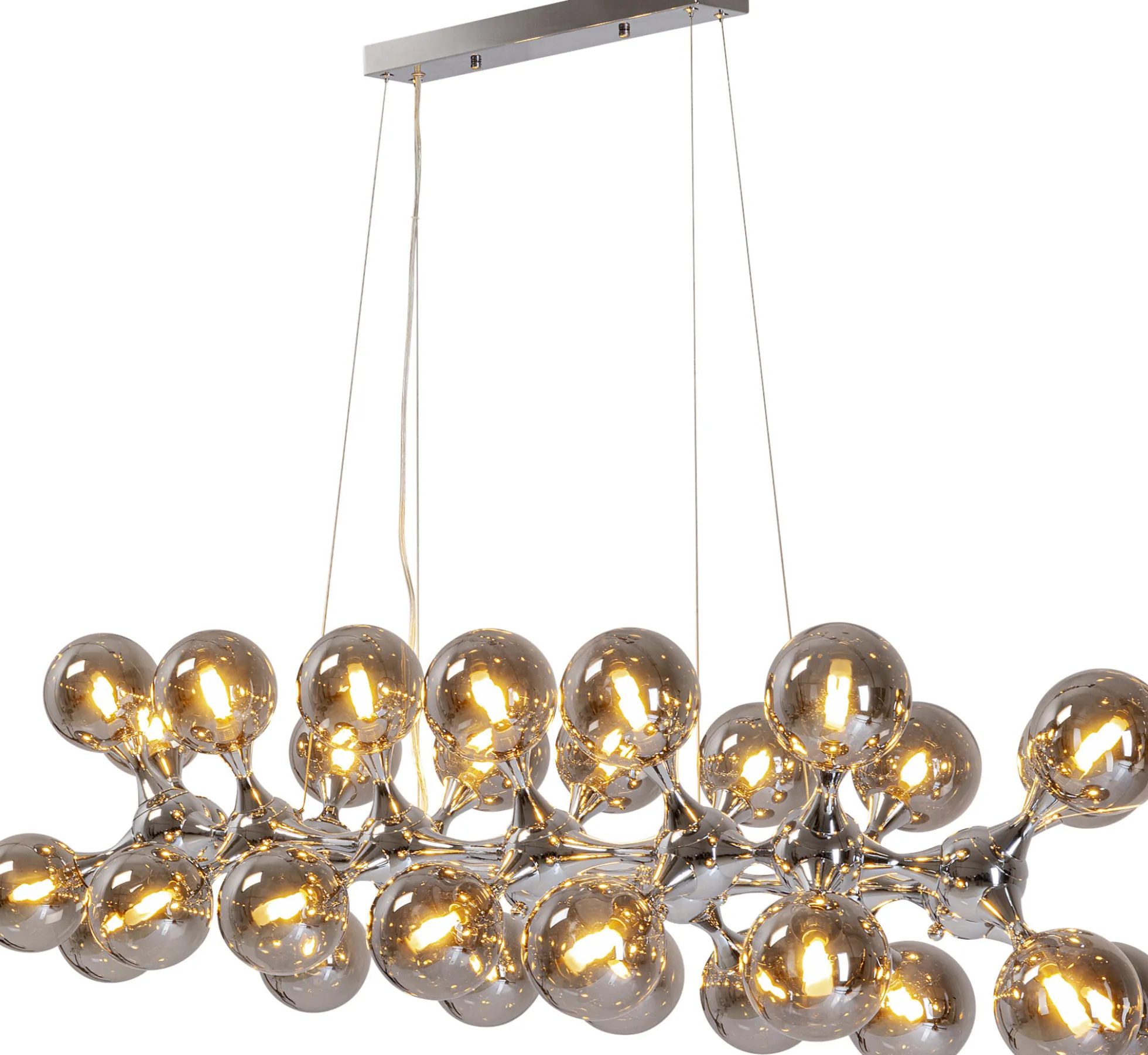 Lampa wisząca Atomic Balls 140 cm złota - klosze przydymione