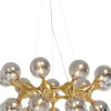 Lampa wisząca Atomic Balls 74x130 cm złota - klosze szklane przydymione