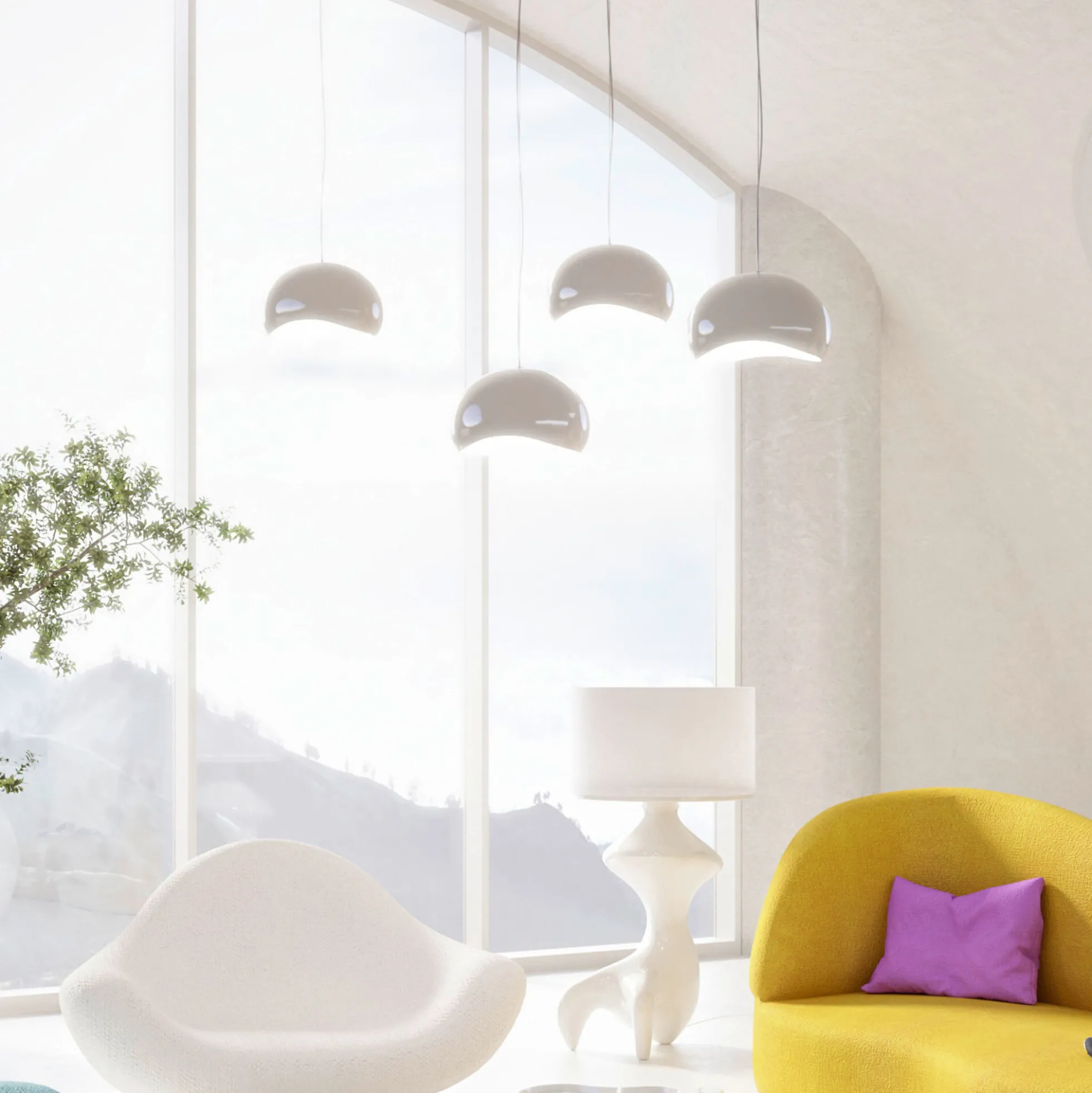 Lampa wisząca Cloud Beam biała 45cm