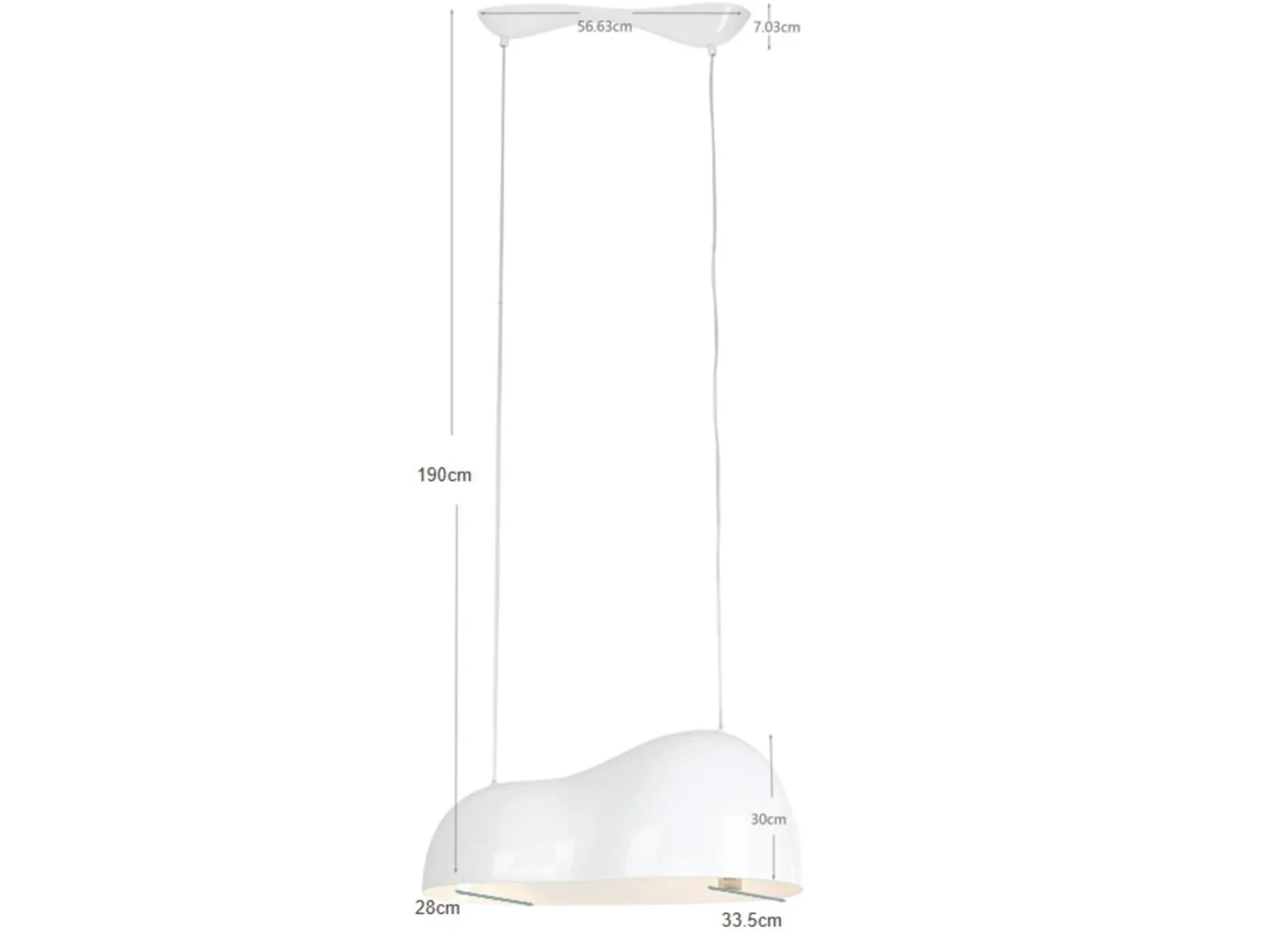 Lampa wisząca Cloud Beam Double srebrna 70cm