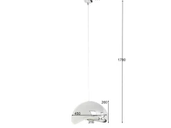 Lampa wisząca Cloud Beam srebrna 45cm