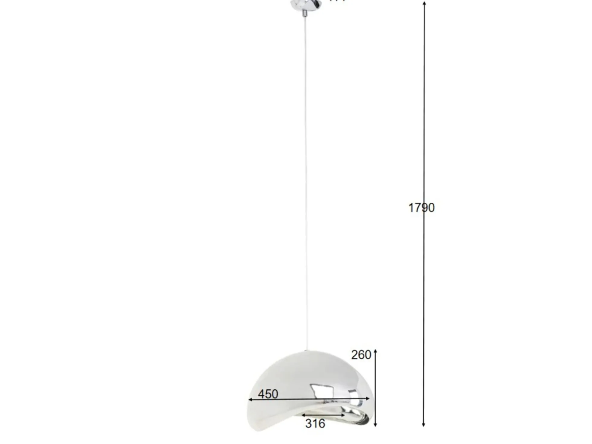 Lampa wisząca Cloud Beam srebrna 45cm