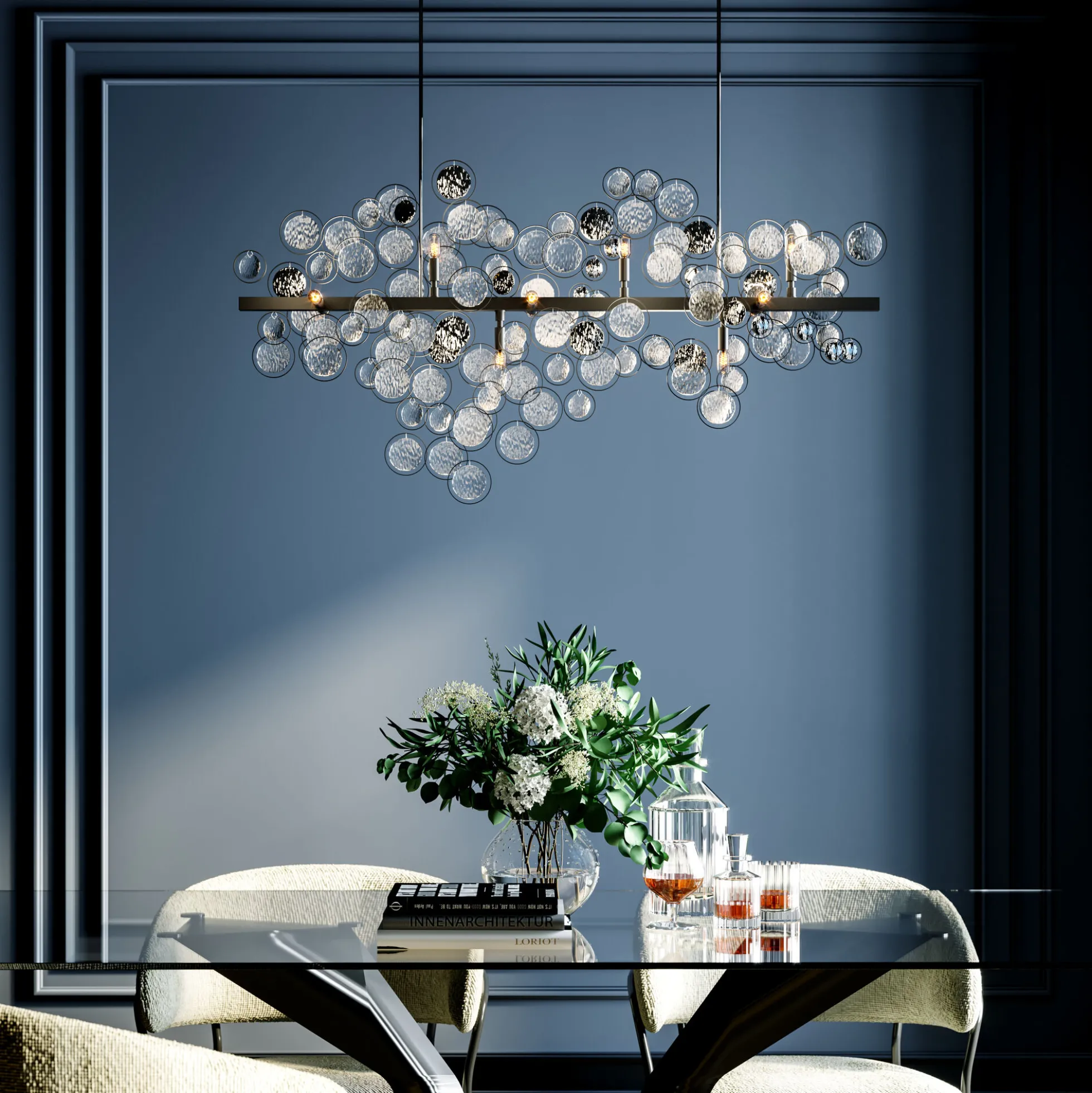 Lampa wisząca Clouds Clear 102x61 cm szara