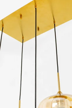 Lampa wisząca do salonu klosze bursztynowe szklane 110x160 cm