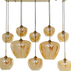 Lampa wisząca do salonu klosze bursztynowe szklane 110x160 cm