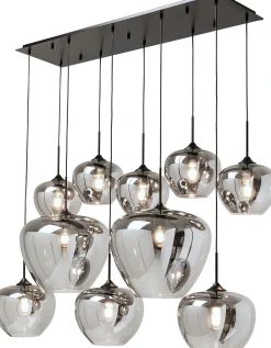 Lampa wisząca do salonu klosze przydymione szklane 110x160 cm