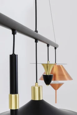 Lampa wisząca do salonu stalowa 5xG9 155 cm