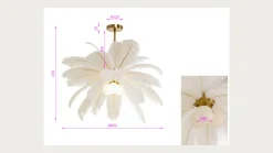 Lampa wisząca Feather Palm biała Ø60cm
