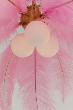 Lampa wisząca Feather Palm różowa Ø60cm