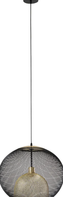 Lampa wisząca Grato Ø45 cm czarno-złota