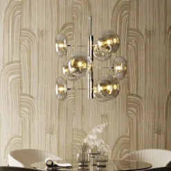 Lampa wisząca Headlight 53x61 cm srebrna - klosze szklane