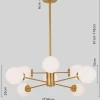 Lampa wisząca Heavenly Ø98 cm złota - klosze białe