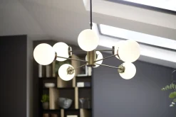 Lampa wisząca Heavenly Ø98 cm złota - klosze białe