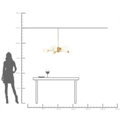 Lampa wisząca Heavenly Ø98 cm złota - klosze białe