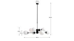 Lampa wisząca Heavenly Ø98 cm złota - klosze białe