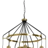 Lampa wisząca Highlight 12L Ø97 cm czarno-złota - klosze transparentne