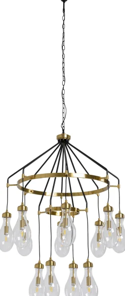 Lampa wisząca Highlight 12L Ø97 cm czarno-złota - klosze transparentne