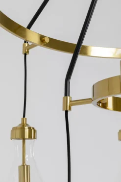 Lampa wisząca Highlight 12L Ø97 cm czarno-złota - klosze transparentne