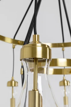 Lampa wisząca Highlight 12L Ø97 cm czarno-złota - klosze transparentne