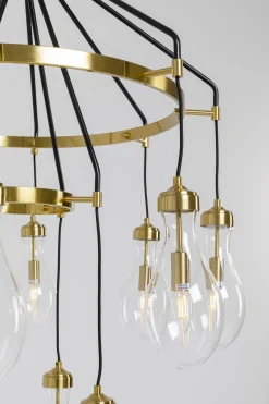 Lampa wisząca Highlight 12L Ø97 cm czarno-złota - klosze transparentne