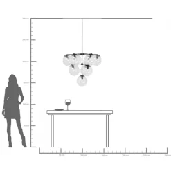 Lampa wisząca Lasmina 91x110 cm czarna - klosze szklane