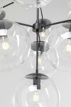 Lampa wisząca Lasmina 91x110 cm czarna - klosze szklane