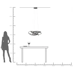Lampa wisząca LED czarne okręgi aluminium Ø72 cm