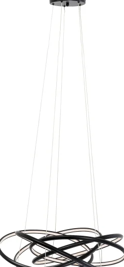 Lampa wisząca LED czarne okręgi aluminium Ø72 cm