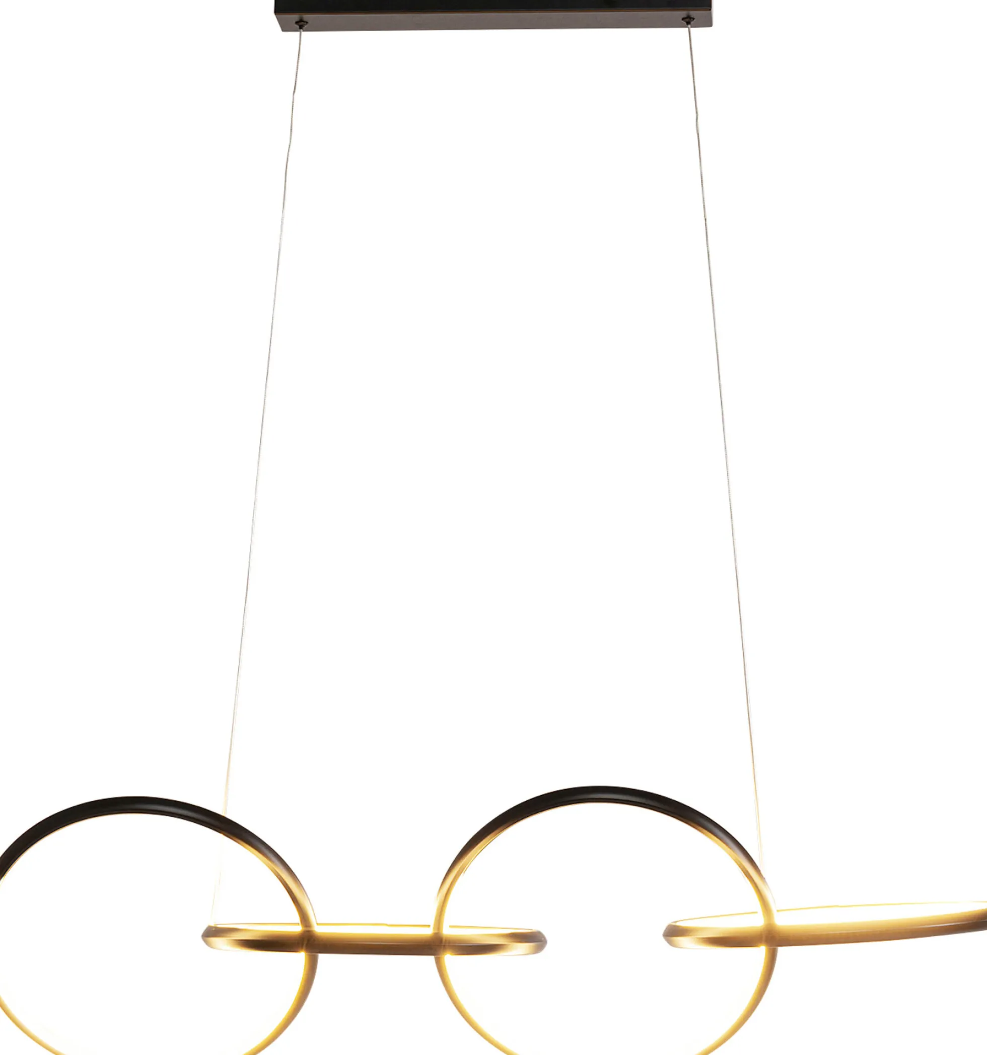 Lampa wisząca LED czarne okręgi aluminium 105 cm