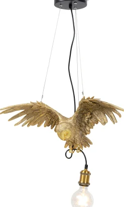 Lampa wisząca Owl 57x28 cm złota