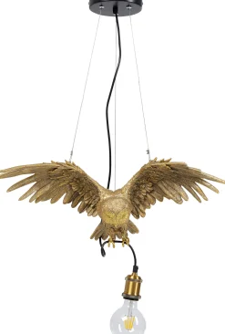 Lampa wisząca Owl 57x28 cm złota