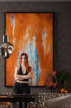 Lampa wisząca przydymiona 4L stal i szkło 110 cm