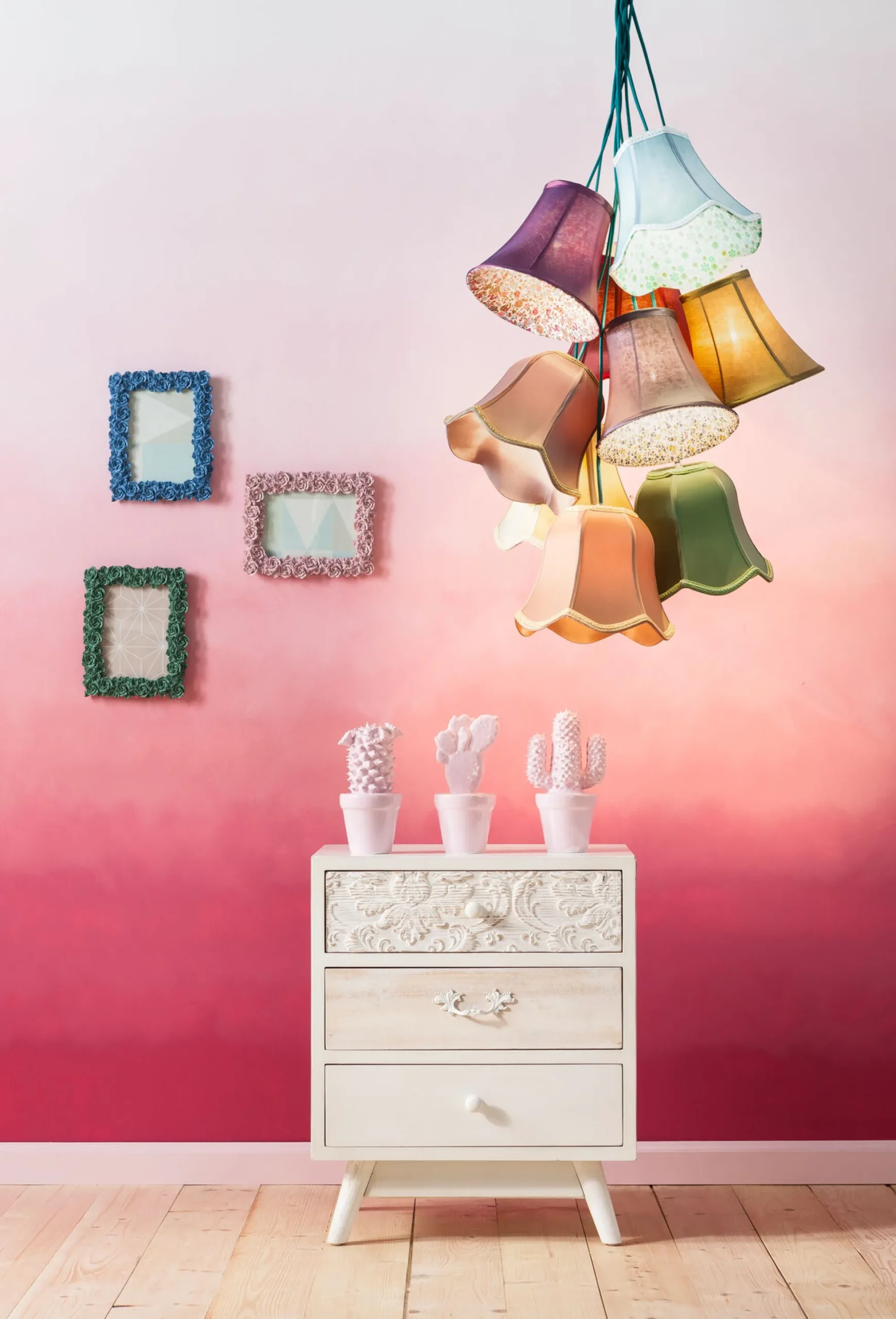Lampa wisząca Saloon Flowers 9L 60x110 cm kolorowa