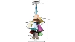 Lampa wisząca Saloon Flowers 9L 60x110 cm kolorowa