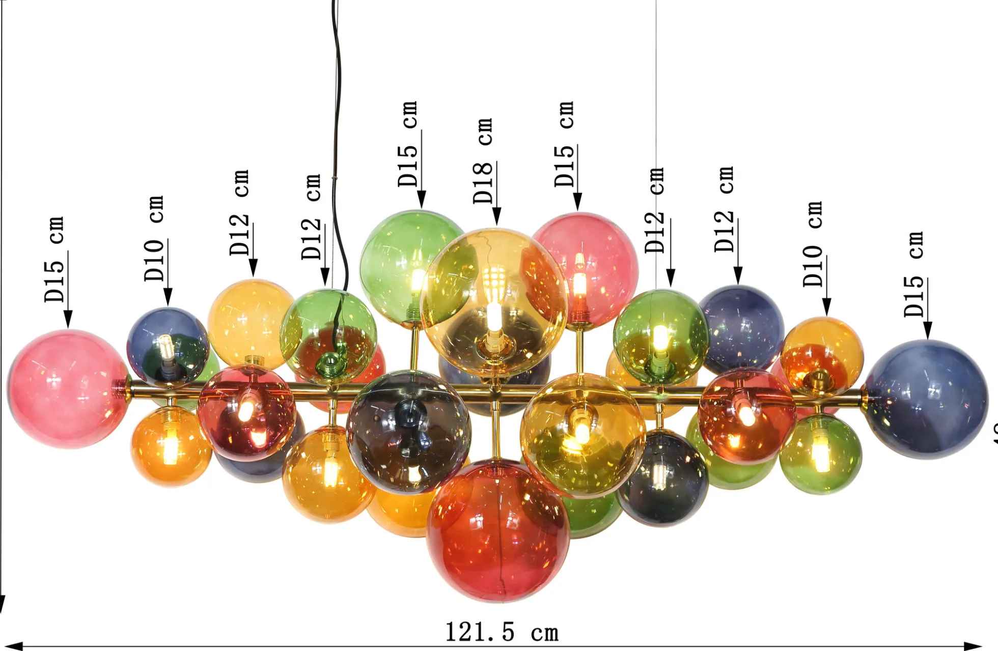 Lampa Wisząca Scala Balls Colore 122cm