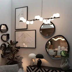 Lampa wisząca Scala Balls Milky Black 150cm