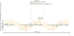 Lampa wisząca Scala Balls Milky Black 150cm