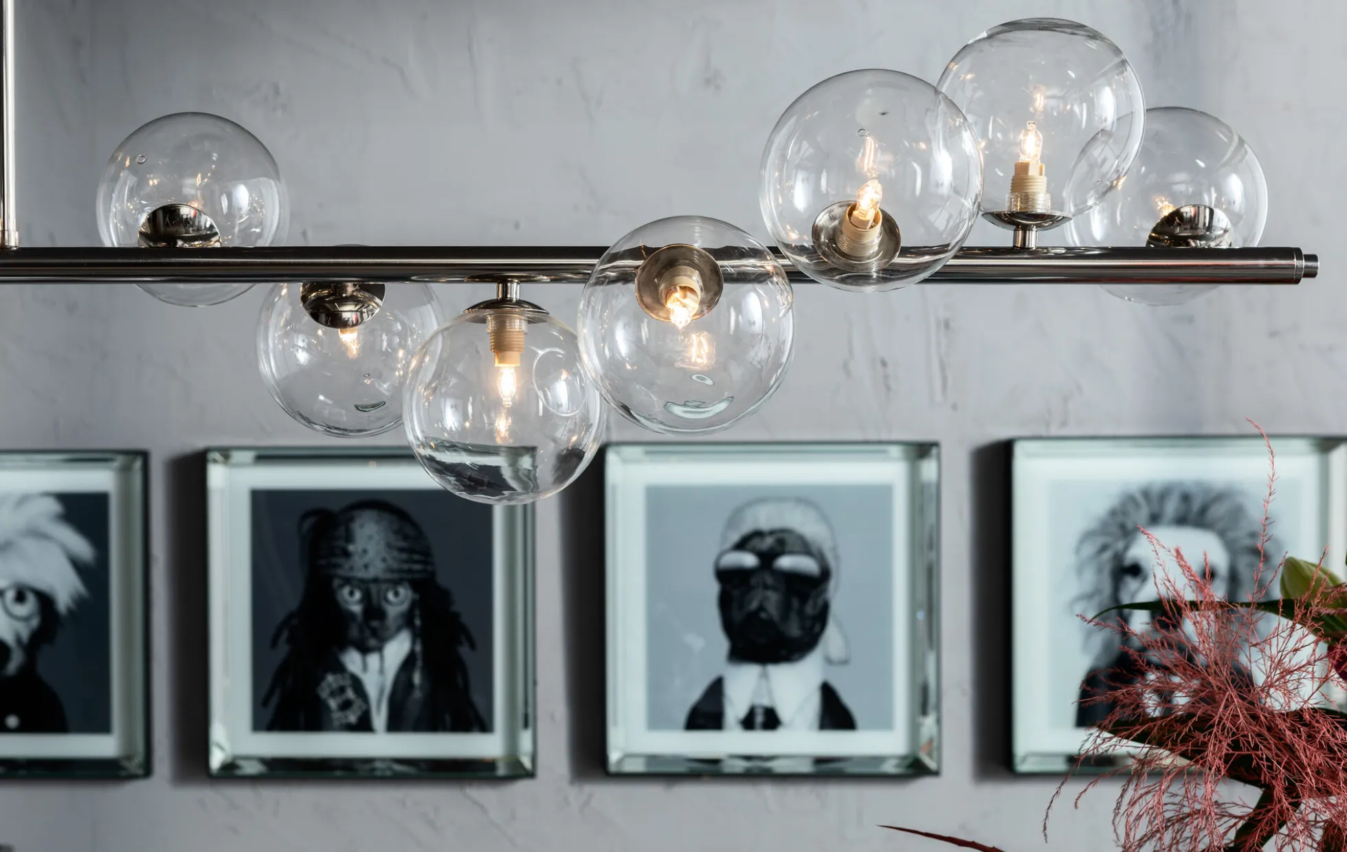 Lampa wisząca Scala Balls 155x138 cm chromowa