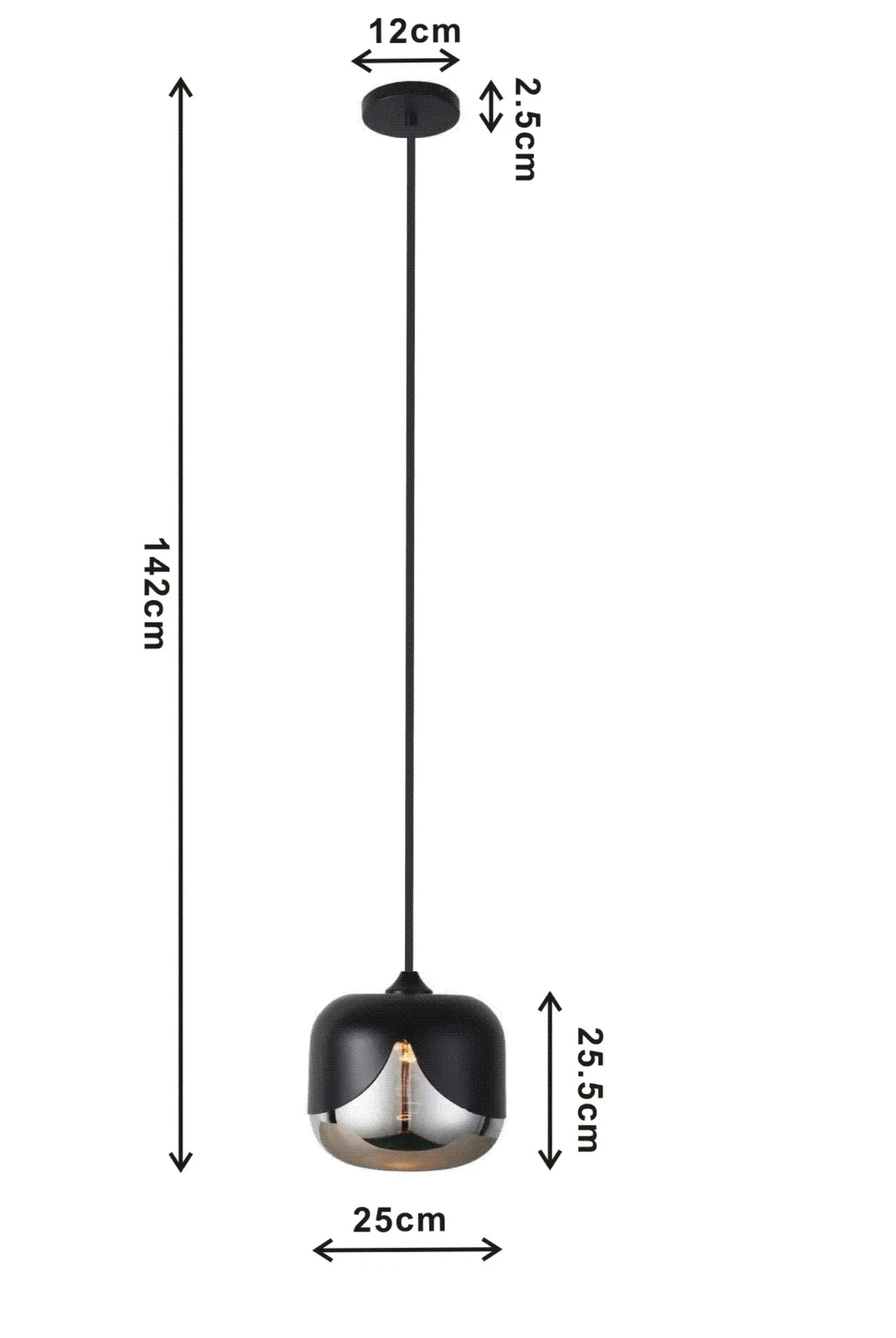 Lampa wisząca Smoke Goblet Ø25cm