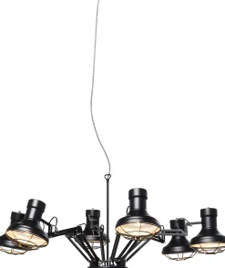 Lampa wisząca Spider Multi 6-lite 110x60 cm czarna