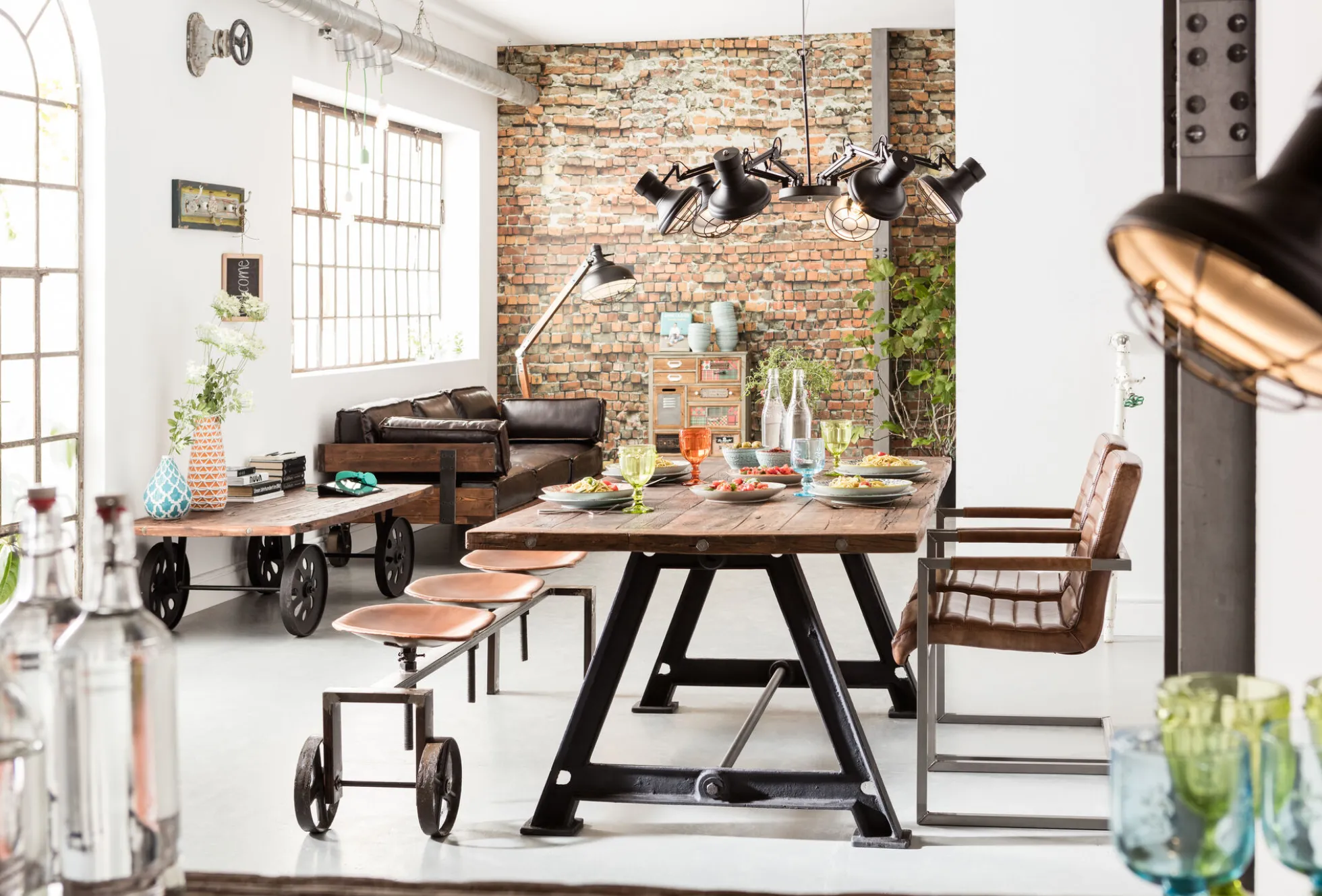 Lampa wisząca Spider Multi 6-lite 110x60 cm czarna