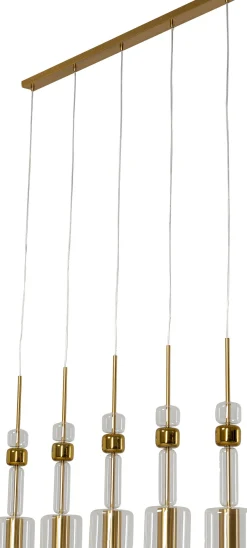 Lampa wisząca stal i szkło kolor transparentny i złoty 103x60 cm